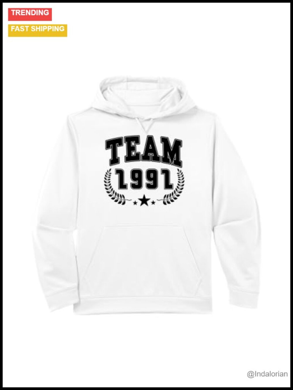 Vintage 1991 Birthday Hoodie Performance Fleece Classic Fit